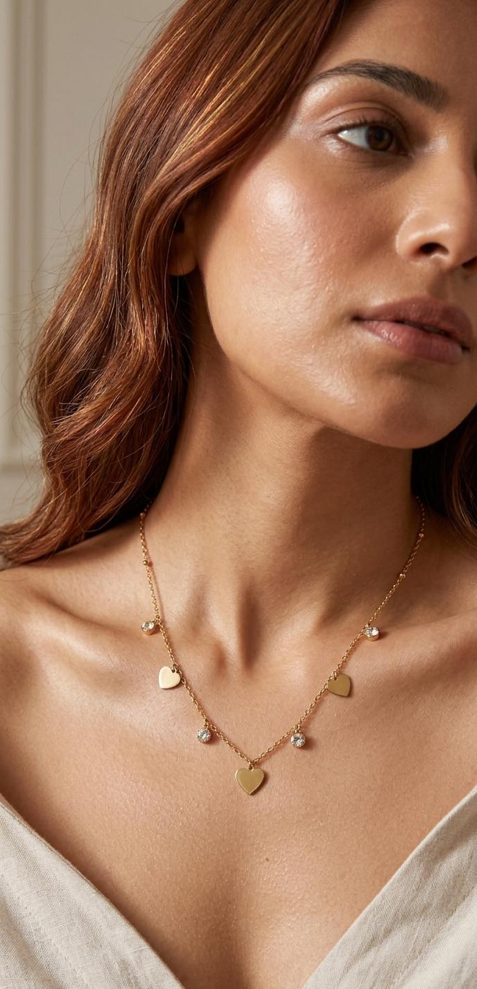 Charm heart necklace from Saj Kotha